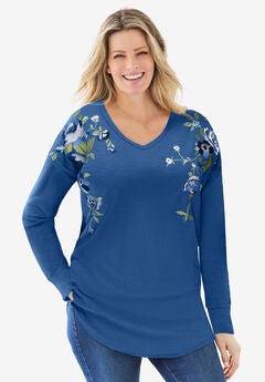 Washed Thermal V-Neck Tee