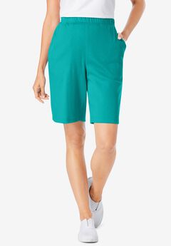 Woman Within Womens Plus Size Stretch Cotton Bike Short