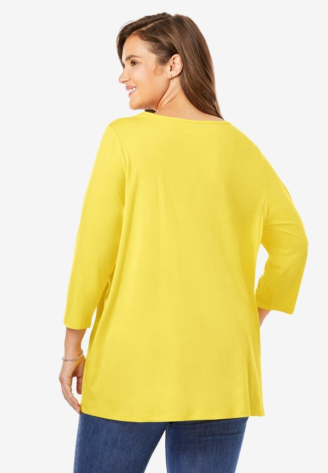 Crochet Trim Tee, , on-hover image number 1