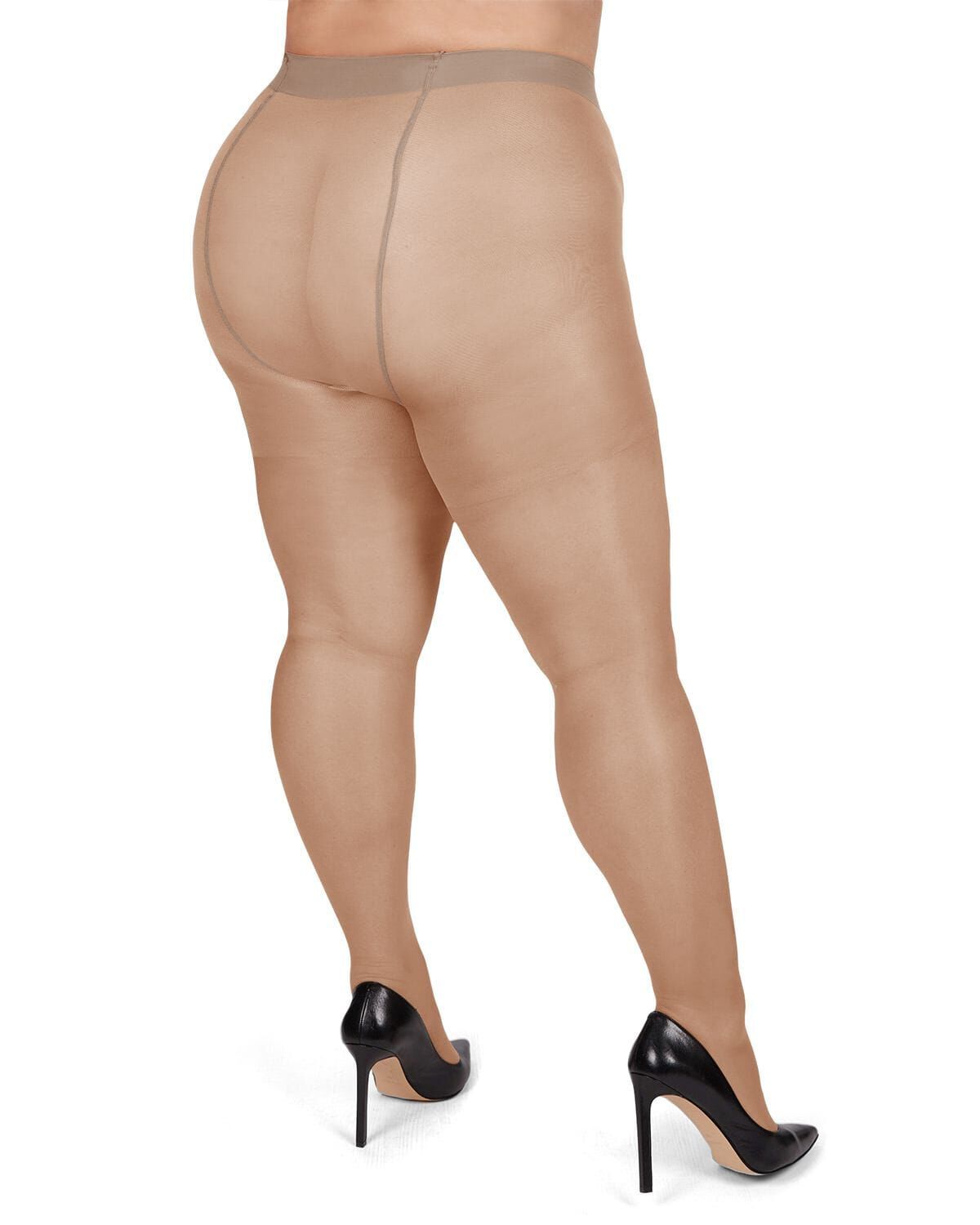 Energizing Plus Size Curvy Control Top Pantyhose, CITY BEIGE, alternate image number 2