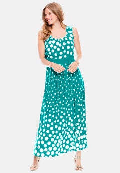 Banded-Waist Print Maxi Dress