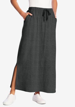 Sport Knit Side-Slit Skirt