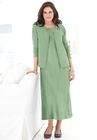 Lettuce Trim Knit Jacket Dress, , alternate image number null