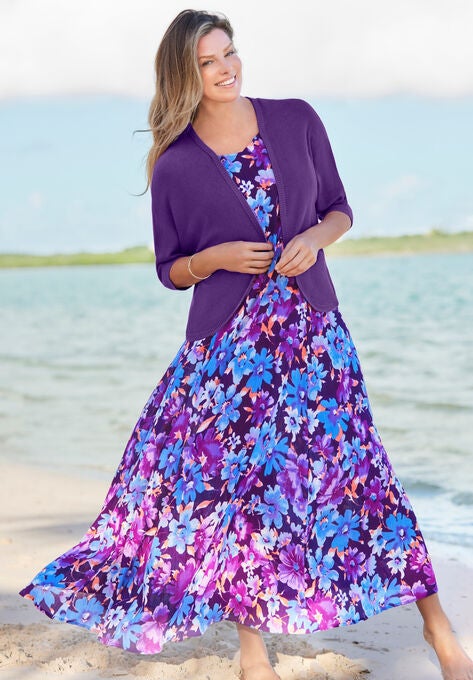 Rib Trim Cardigan Shrug, , on-hover image number null