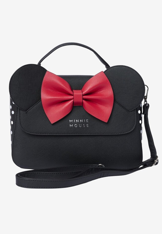 Loungefly X Disney Minnie Mouse Crossbody Purse With Ears And Bow, BLACK, alternate image number null