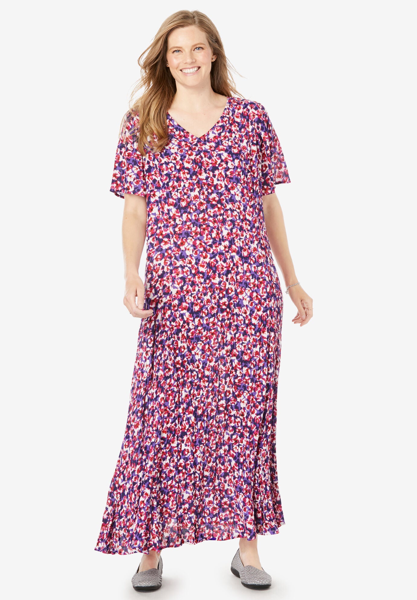 woman within crinkle maxi dress