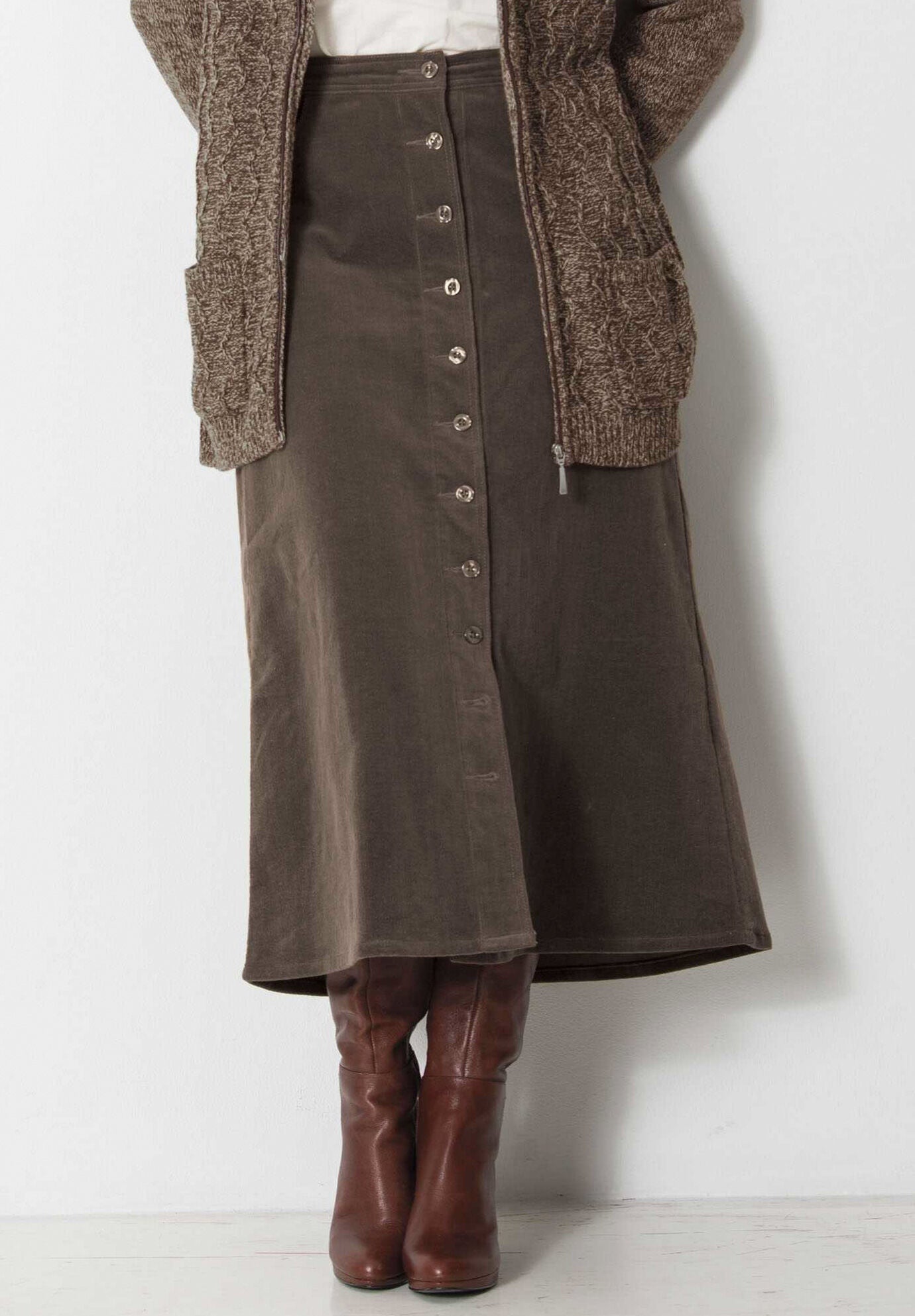 Woman Within Women s Plus Size Corduroy Skirt 20 W Deep Claret
