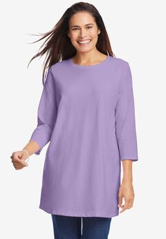 Perfect Three-Quarter Sleeve Crewneck Tunic