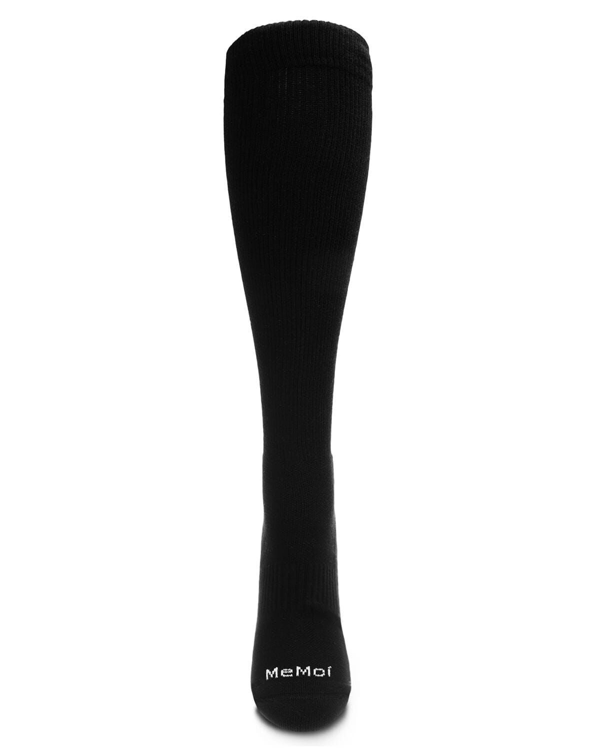 Unisex Classic Athletic Cushion Sole Knee High Cotton Blend 15-20mmHg Graduated Compression Socks, BLACK, alternate image number 1