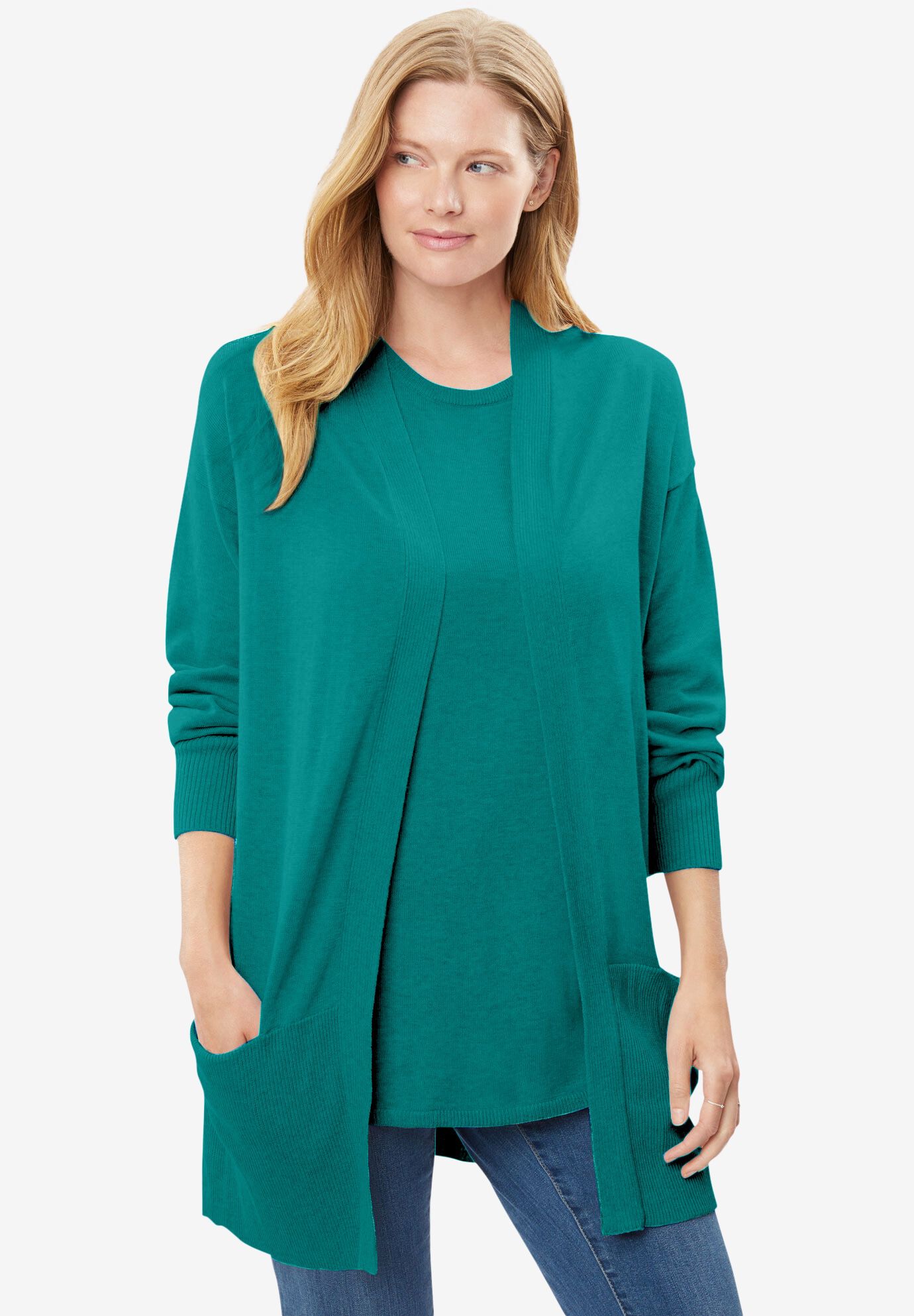 cotton open front cardigan