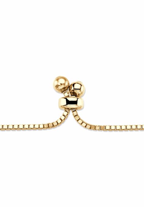 Yellow Gold-Plated Halo Strand Bracelet (8mm), CZ, 9" Adjustable, , on-hover image number null