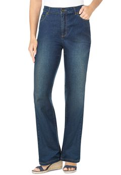 Stretch Denim Five-Pocket Bootcut Jeans