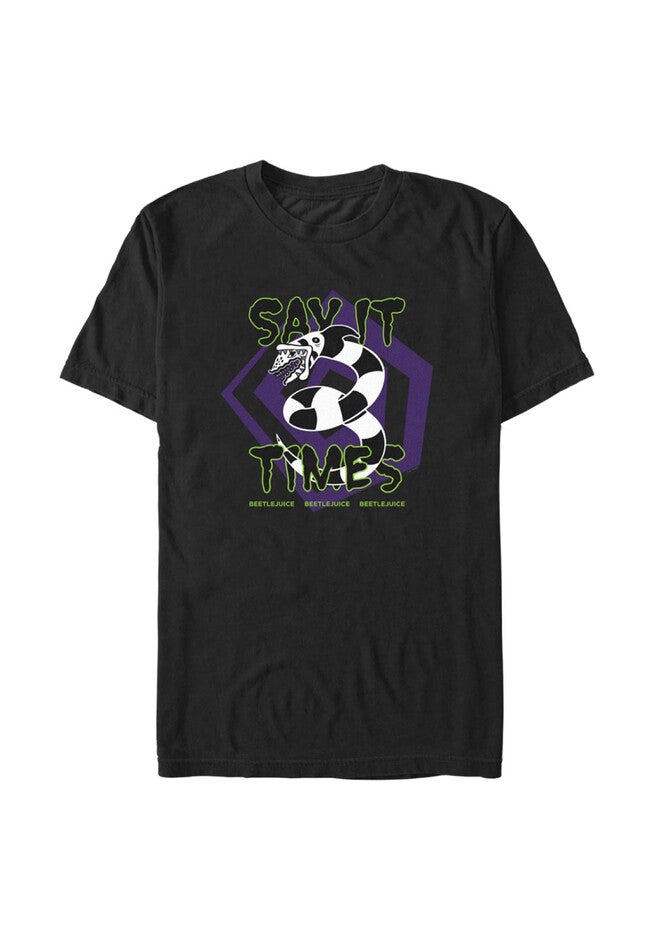 3 Times Beetlejuice Relaxed Fit Boyfriend T-Shirt, BLACK, hi-res image number null