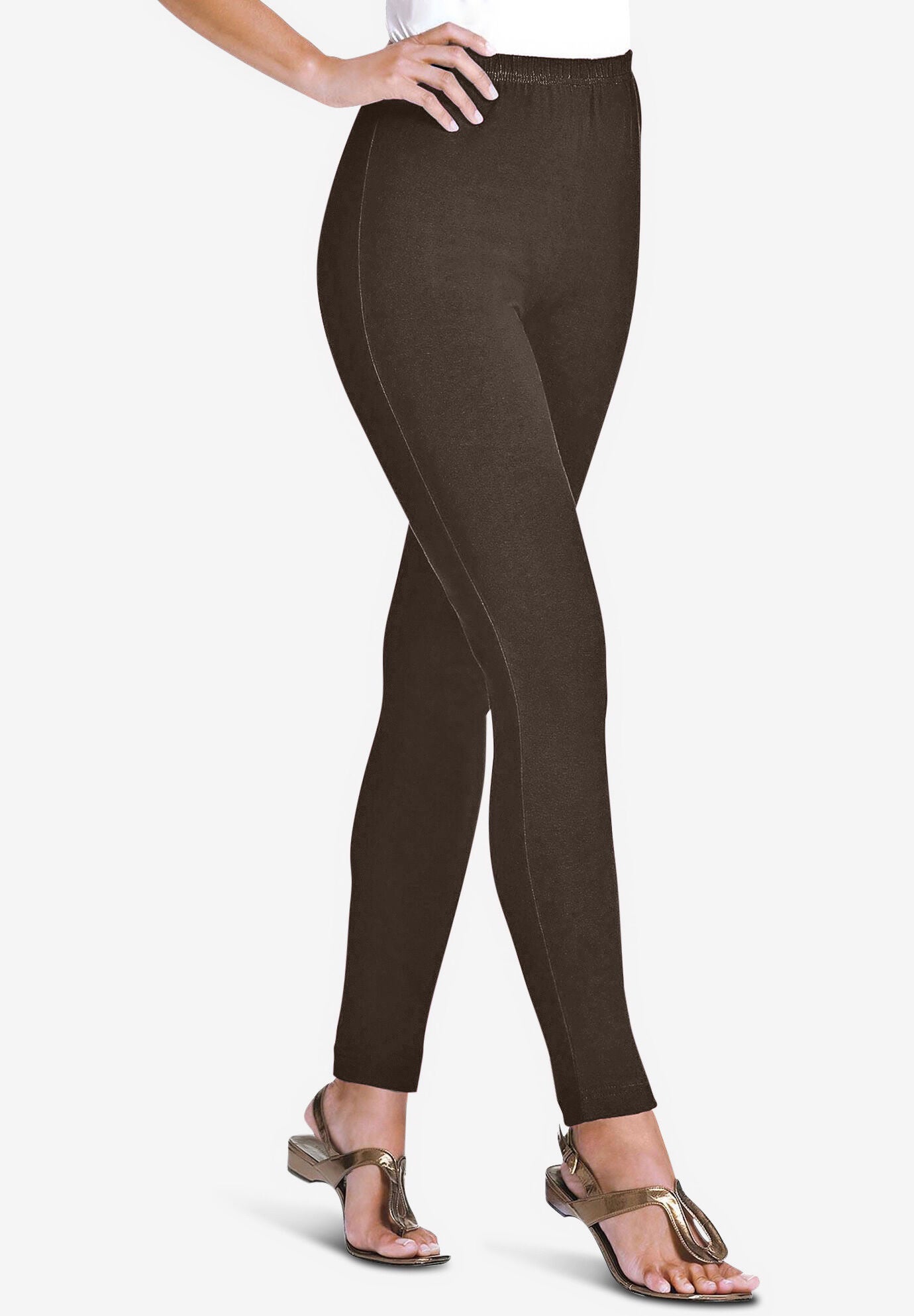 Plus Size Women s Stretch Cotton Legging by Woman Within in Plum Purple Size 1X