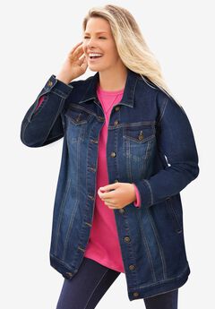 Long Stretch Denim Jean Jacket