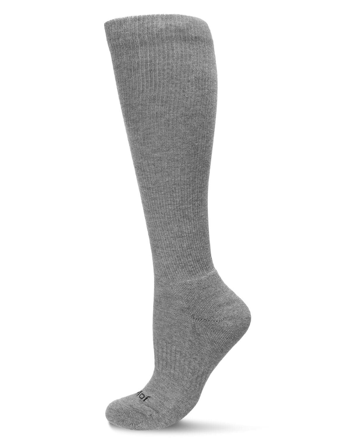Unisex Classic Athletic Cushion Sole Knee High Cotton Blend 15-20mmHg Graduated Compression Socks, MED GRAY HEATHER, hi-res image number 0