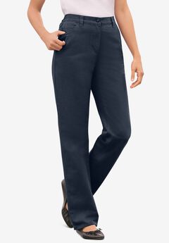 Perfect Back-Elastic Gap-Free Straight-Leg Cotton Jeans