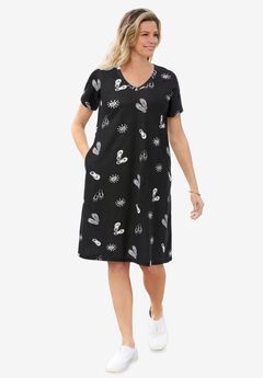 Perfect Short-Sleeve V-Neck Tee Dress