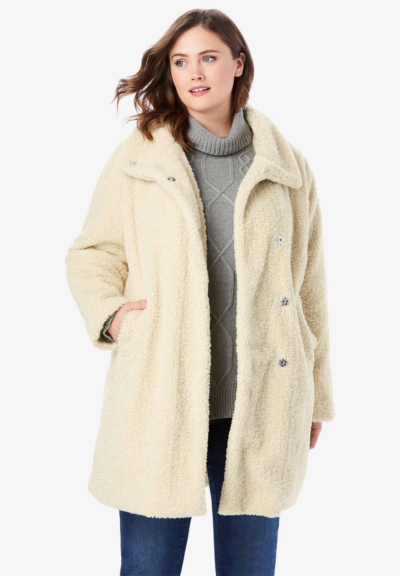 women within plus size coats