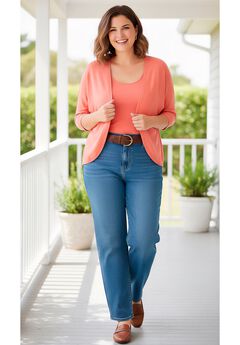 Rib Trim Cardigan Shrug Sweater