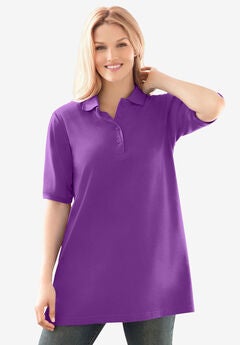 Elbow-Sleeve Polo Tunic