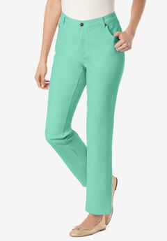 Stretch Denim 5-Pocket Straight-Leg Jeans