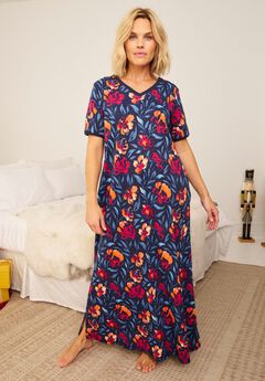 V-Neck Short Sleeve Maxi T-Shirt Lounger