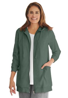 Zip Front Tunic Hoodie Jacket