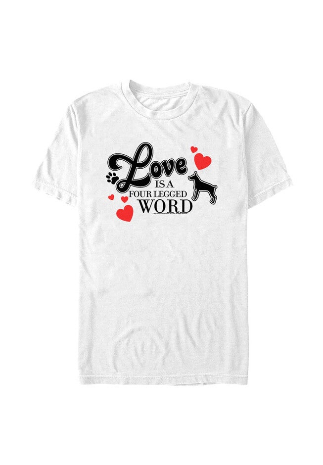 Four Legged Word Relaxed Fit Boyfriend T-Shirt, WHITE, hi-res image number null