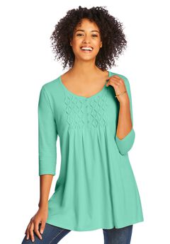 Smocked Henley Trapeze Tunic