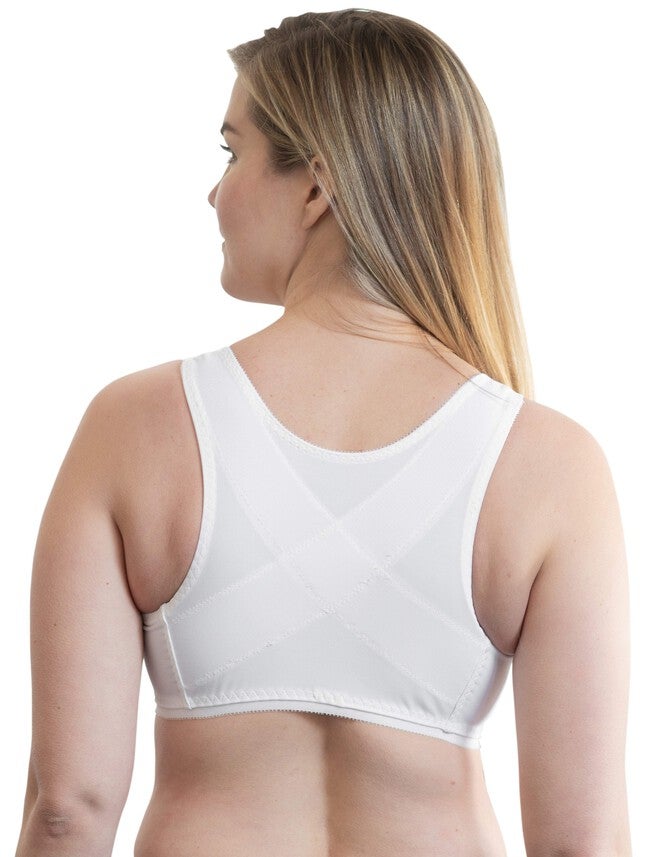 Front Closure Back Support Bandeau Bra, WHITE, on-hover image number 1