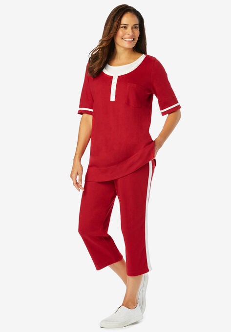 Contrast Stripe Capri Set, , hi-res image number null