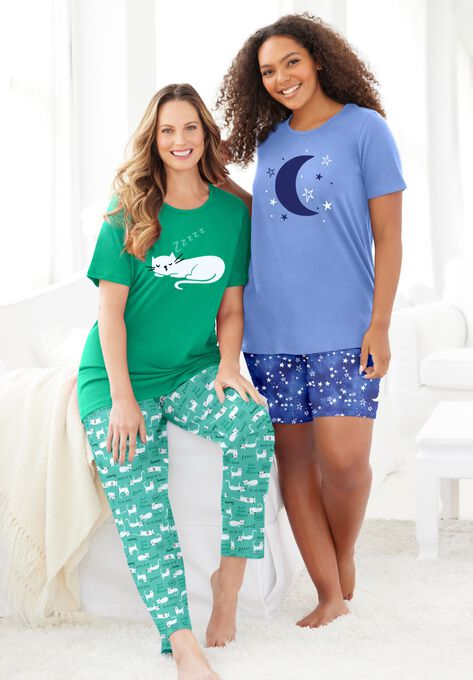 Graphic Tee PJ Set , , alternate image number null