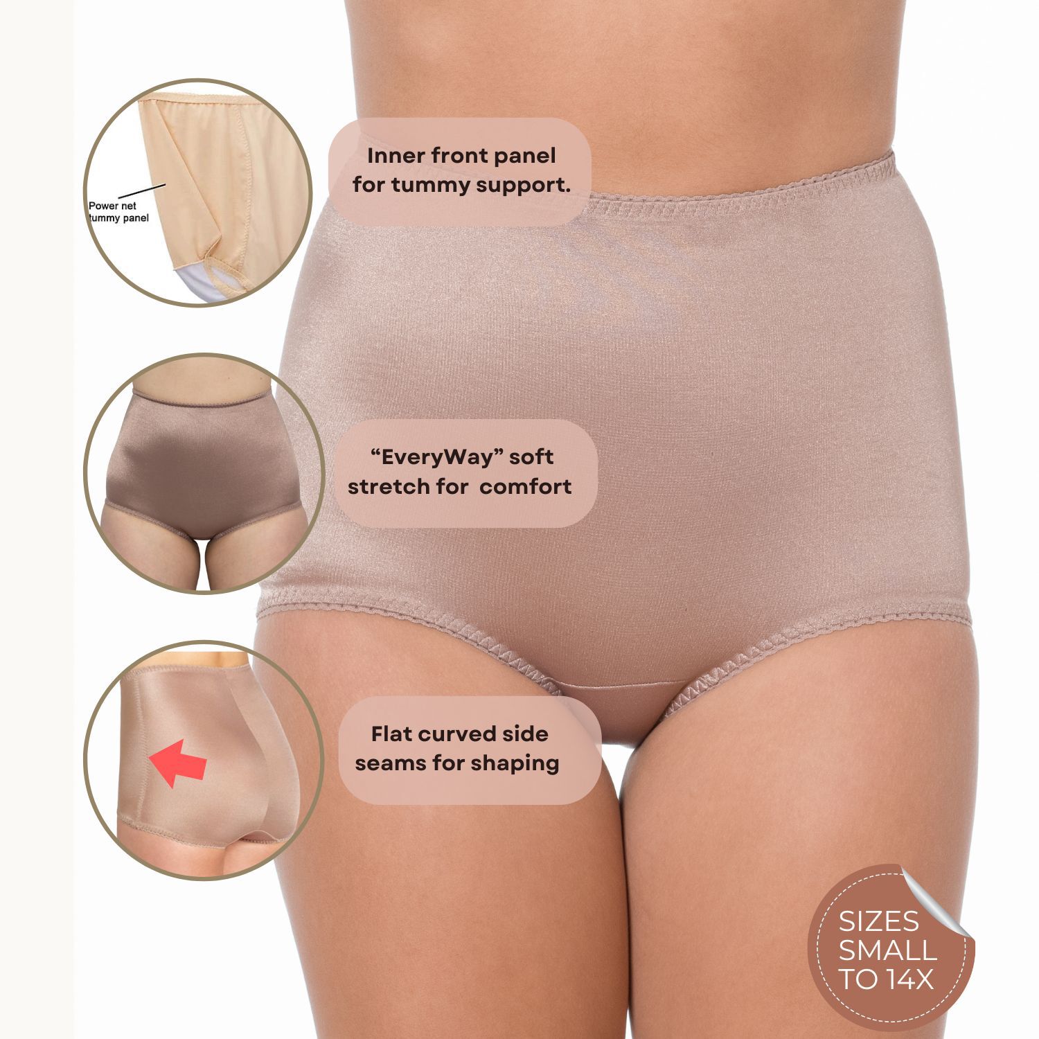 Light Shaping Tummy Control Panty with Inner lining, MOCHA, alternate image number 4