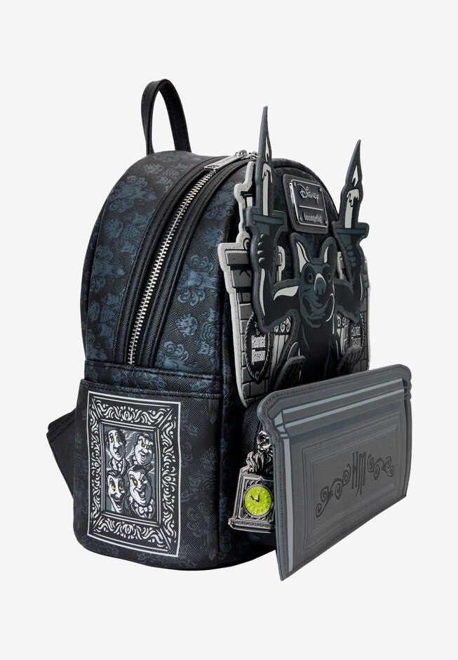 Loungefly x Disney Haunted Mansion Gargoyle Wallpaper Mini Backpack, BLACK, alternate image number null