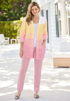 Ombre Shaker Cardigan Sweater