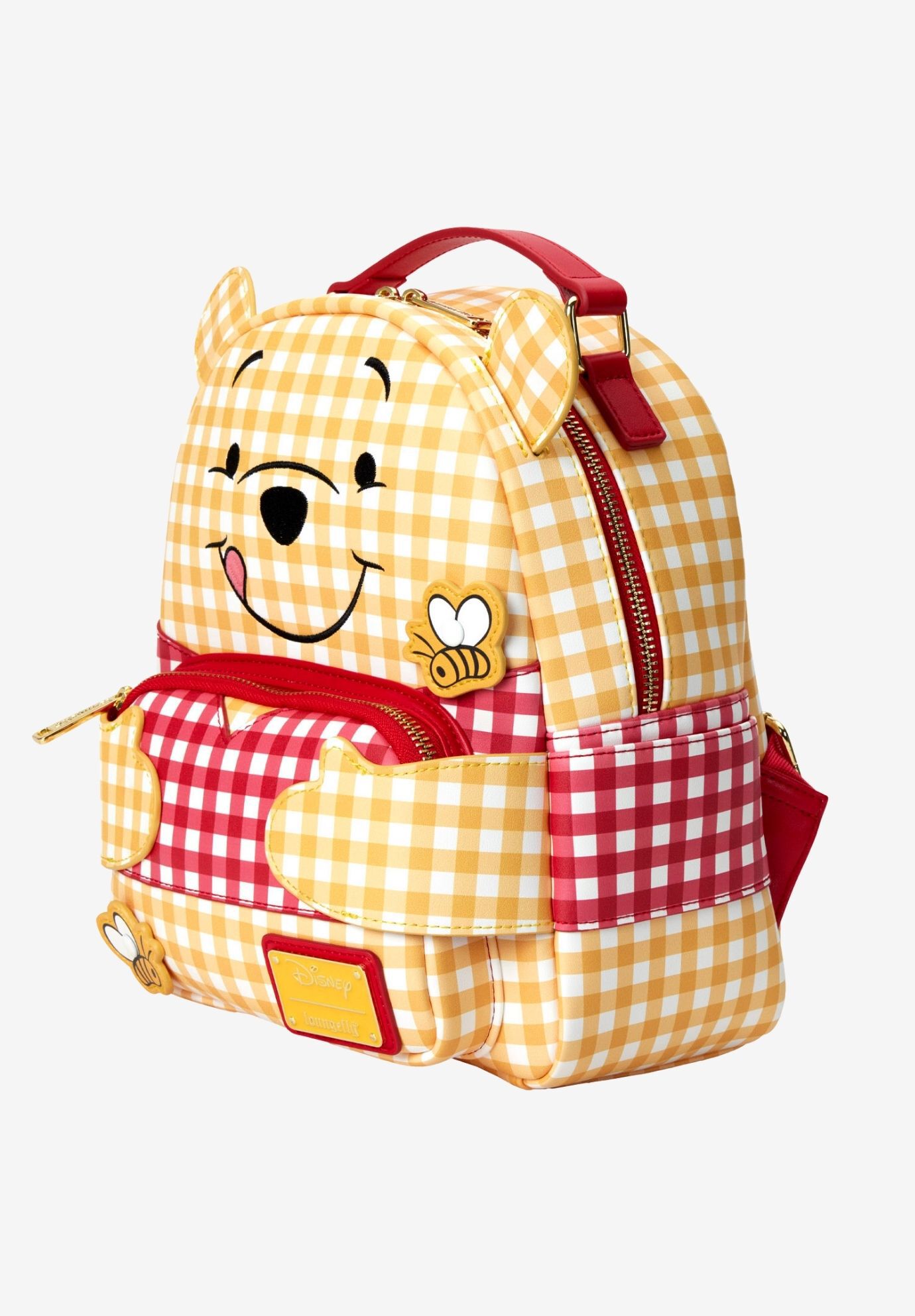 Loungefly x Disney Winnie The Pooh Mini Backpack Handbag Gingham Honey Bees, YELLOW, alternate image number 3