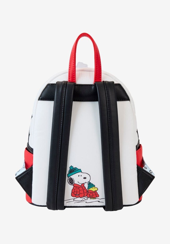 Loungefly x Peanuts Snoopy Holiday Collection Mini Backpack, WHITE, on-hover image number 1