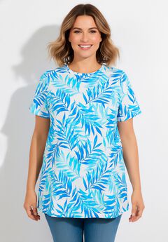 Perfect Printed Short-Sleeve Crewneck Tee
