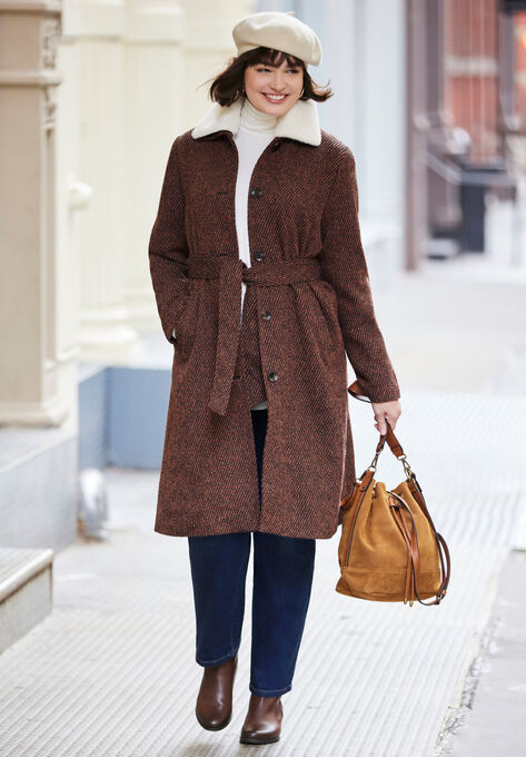 Wool Coat, CHOCOLATE SOFT CAMEL, hi-res image number null