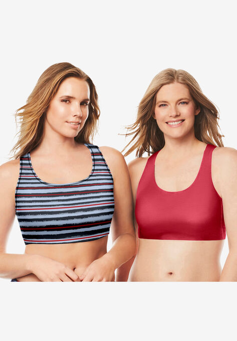 Sports Bra 2 Pack, RED MIX STRIPE, hi-res image number null