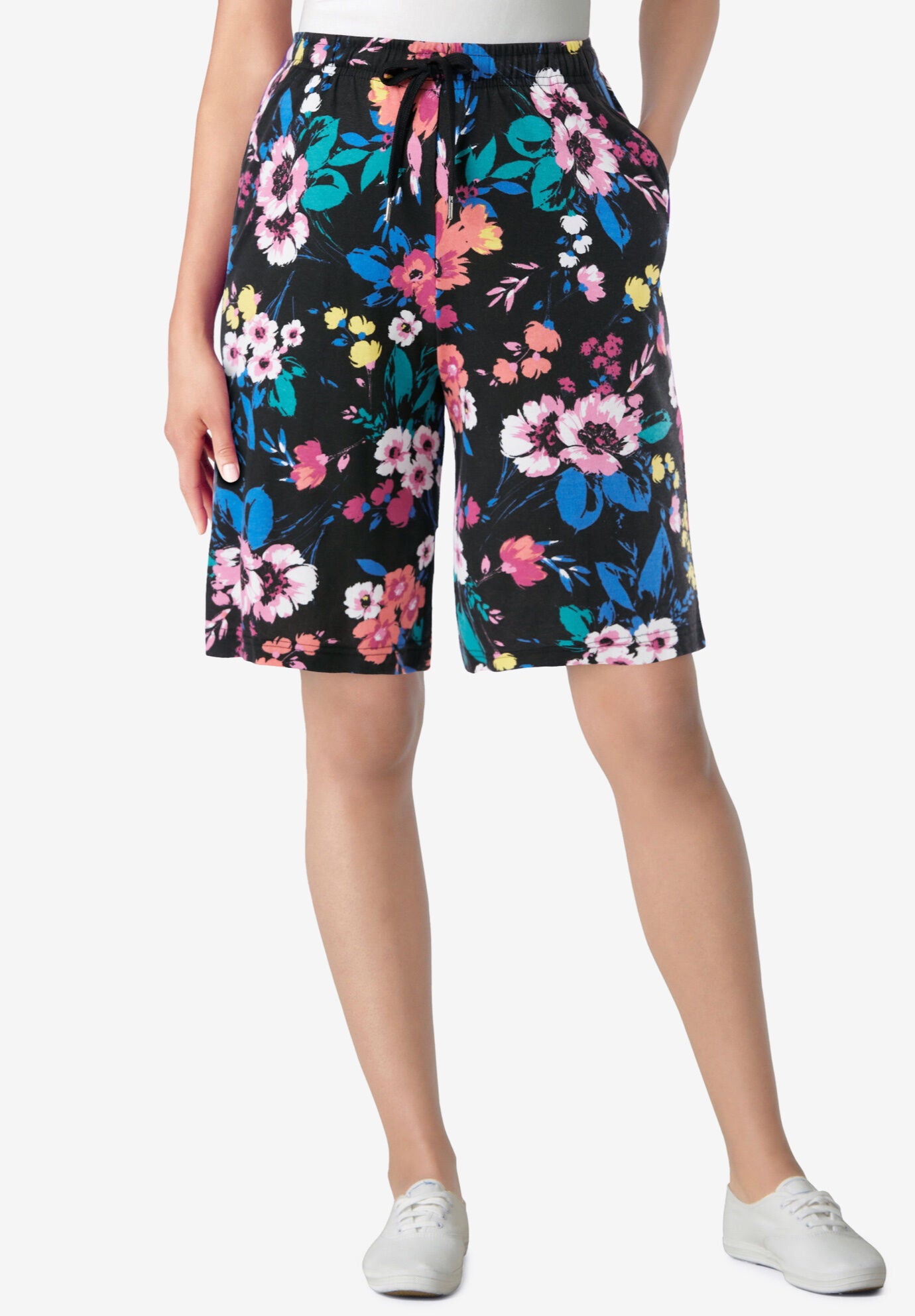 Woman within knit shorts sales