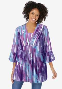 Bell-Sleeve V-Neck Tunic