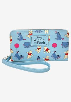 Disney Winnie The Pooh & Eeyore Wallet All-Over Print Zip Around Wristlet Strap