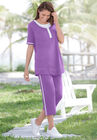 Contrast Stripe Capri Set, , alternate image number null