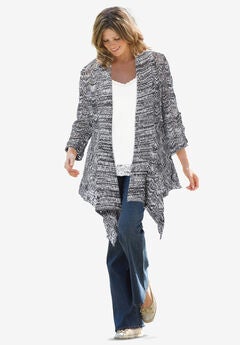 Open Front Pointelle Cardigan