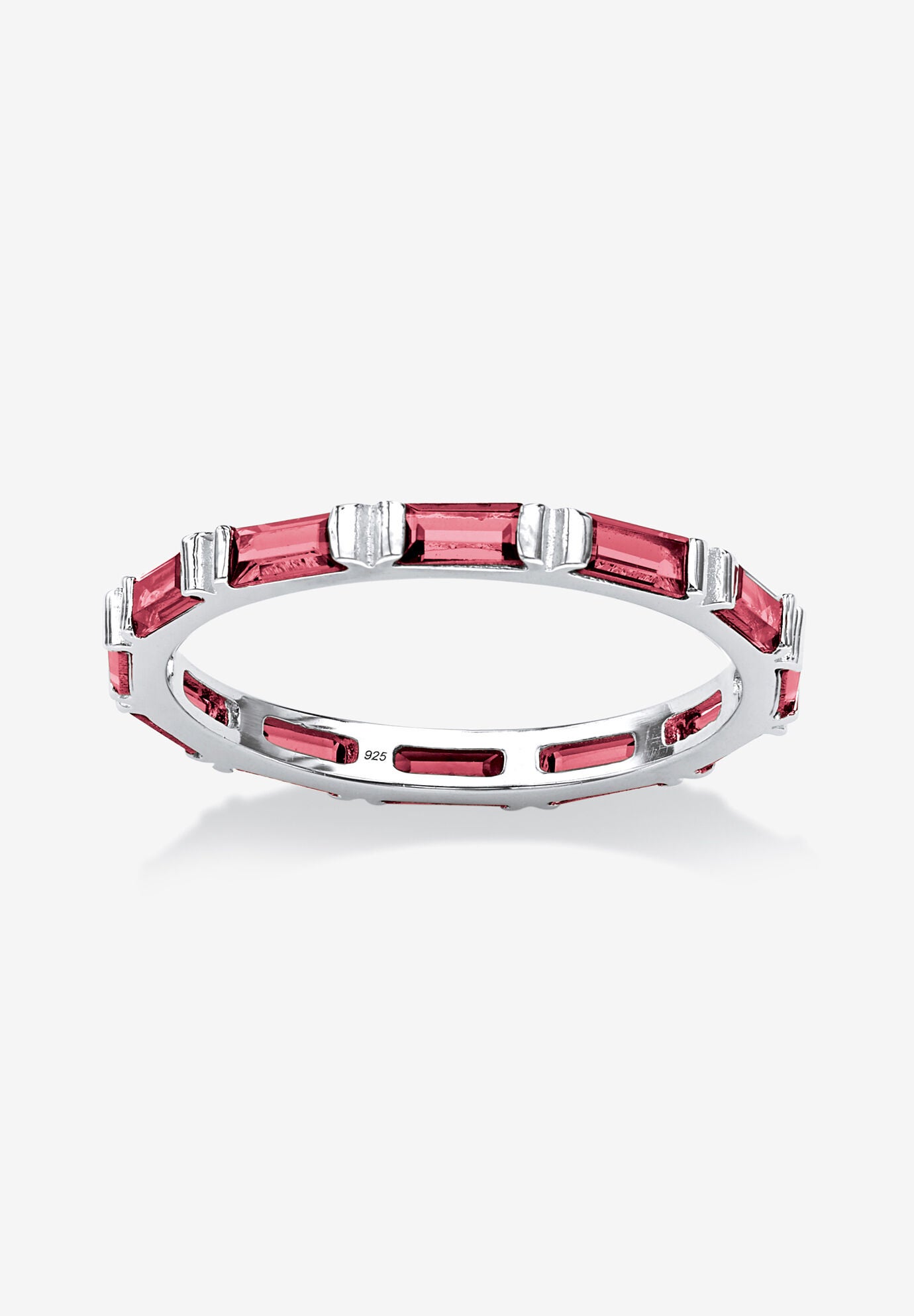 Sterling Silver Simulated Birthstone Eternity Ring, OCTOBER, hi-res image number 0