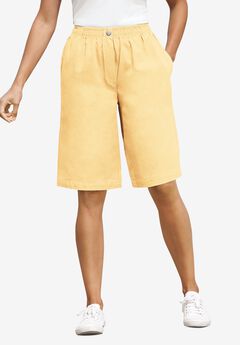 7-Day Elastic-Waist Cotton Denim Short