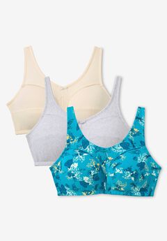 3-Pack Cotton Wireless Bra