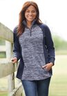 Microfleece Quarter Zip Pullover With Colorblocking, , alternate image number null